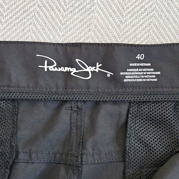 Panama Jack Shorts Men's 40 Black NWT Quick Drying 4 Way Stretch 8" Inseam NEW - Picture 11 of 12